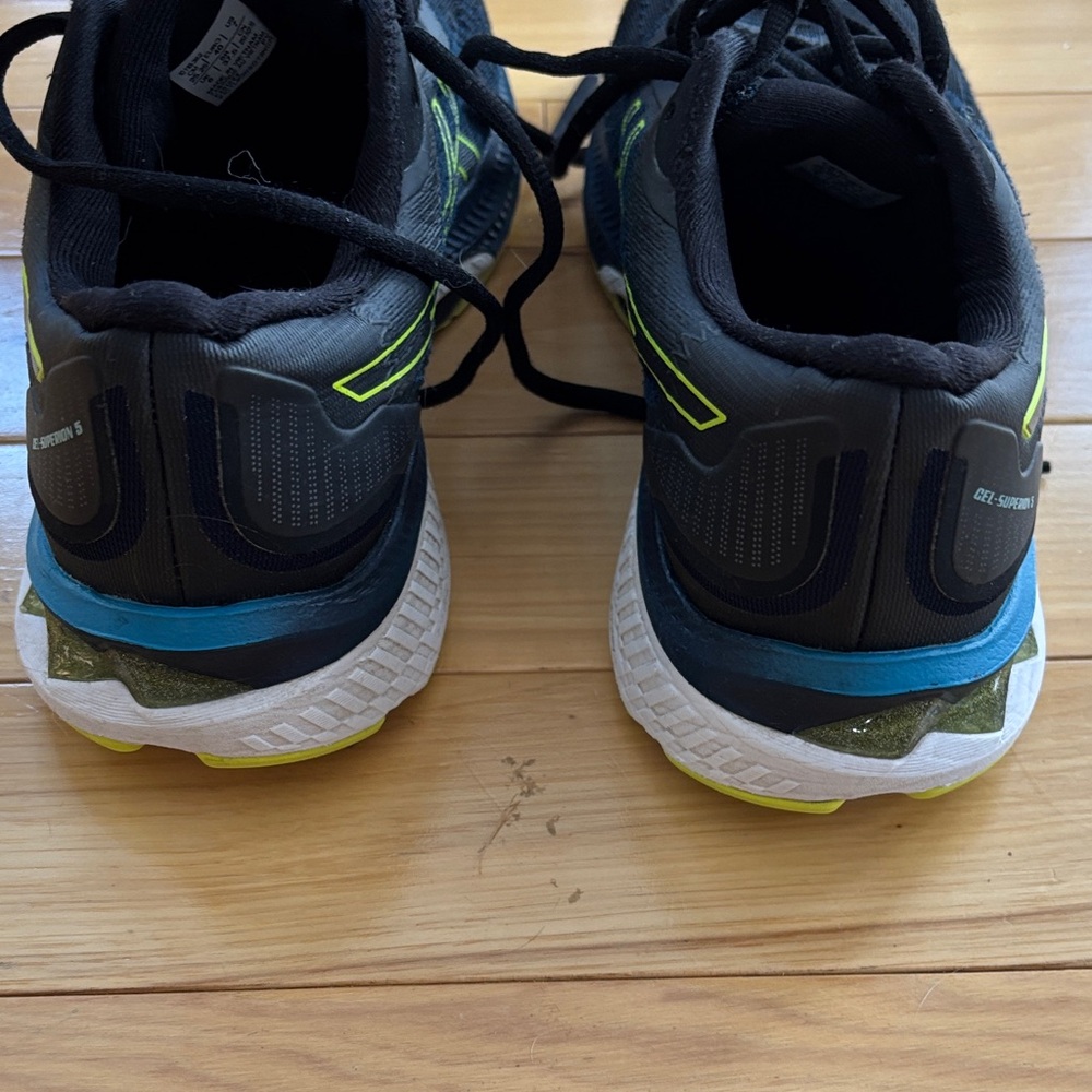 Asics Black and Neon Yellow Athletic Shoes - Picture 6 of 8